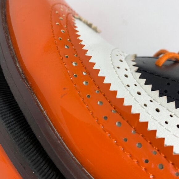 Bright ColorBlock Oxford Brogues Casual Dress Lace Shoes Bengals/Harley Colors - Picture 8 of 9